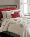 Martha Stewart Etched Peony Cal King 9 Piece Comforter Set