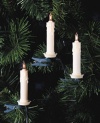 Kurt S. Adler 10-Light Clip-On White Candle with Clear Bulbs Christmas Light Set, Indoor Only