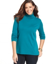 A must-get cold weather basic: Jones New York Signature's plus size turtleneck sweater. A must-get cold weather basic: Jones New York Signature's plus size turtleneck sweater.