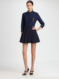 Crisp pleats and sporty buttonhole tab details define this flirty silhouette.Self waistbandButtonhole tab detailsAllover pleatsBack zip with ring pullAbout 16 longCottonDry cleanMade in ItalyModel shown is 5'10 (177cm) wearing US size 4. Crisp pleats and sporty buttonhole tab details define this flirty silhouette.Self waistbandButtonhole tab detailsAllover pleatsBack zip with ring pullAbout 16 longCottonDry cleanMade in ItalyModel shown is 5'10 (177cm) wearing US size 4.