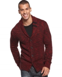Add some classy style to your winter wardrobe with this handsome shawl neck cardigan by Sean John. Add some classy style to your winter wardrobe with this handsome shawl neck cardigan by Sean John.