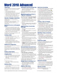 Microsoft Word 2010 Advanced Quick Reference Guide (Cheat Sheet of Instructions, Tips & Shortcuts - Laminated Card) Microsoft Word 2010 Advanced Quick Reference Guide (Cheat Sheet of Instructions, Tips & Shortcuts - Laminated Card)