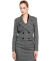 Traditional tweed gets a modern makeover for the office. Double-breasted styling and a cropped hem create a fresh twist on a classic blazer, from Nine West.
