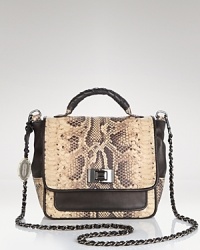 Elie Tahari's top handle satchel elevates style-setting with python and color block panels. Wear the covet-worthy bag with a refined LBD, platforms and an exotic attitude Elie Tahari's top handle satchel elevates style-setting with python and color block panels. Wear the covet-worthy bag with a refined LBD, platforms and an exotic attitude
