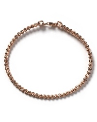 Bring luxe, dazzling shine to your look with this laser cut, 18 karat rose gold plated sterling silver bracelet from Officina Bernardi.