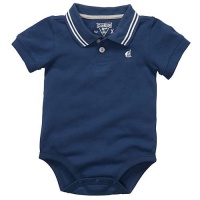 OshKosh B'Gosh Pique Polo Bodysuit - Raft Blue OshKosh B'Gosh Pique Polo Bodysuit - Raft Blue