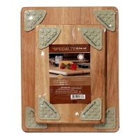 This set of two cutting boards will come in handy when it's time to chop. Made of plankwood and the bottom surface is covered in raised rubber grippers that help the board remain stationary as you work. This set of two cutting boards will come in handy when it's time to chop. Made of plankwood and the bottom surface is covered in raised rubber grippers that help the board remain stationary as you work.