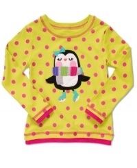 With an ice-skating penguin, a cuddly cat or a snuggly bear, these tops from Carter's give her look an extra sweet style. With an ice-skating penguin, a cuddly cat or a snuggly bear, these tops from Carter's give her look an extra sweet style.