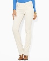 Rendered in luxuriously smooth stretch corduroy, the classic straight-leg pant exudes iconic style.