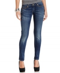 Turn to Levi's 524 Triple Needle skinny jeans for a pair of denim that boasts perfect fit and awesome style. Features Levi's signature topstitching plus a cool, streaked fade. Turn to Levi's 524 Triple Needle skinny jeans for a pair of denim that boasts perfect fit and awesome style. Features Levi's signature topstitching plus a cool, streaked fade.
