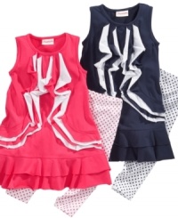 Spot check! A ruffle dress is perfectly paired with polka dots leggings for a sweet Flapdoodles set that really hits the spot. (Clearance) Spot check! A ruffle dress is perfectly paired with polka dots leggings for a sweet Flapdoodles set that really hits the spot. (Clearance)