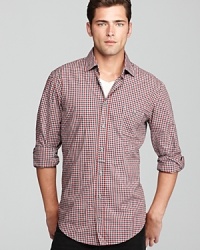 Your new favorite button down in red and blue check gingham, crafted in smooth, soft cotton with a classic fit. You won't stop wearing it. Your new favorite button down in red and blue check gingham, crafted in smooth, soft cotton with a classic fit. You won't stop wearing it.