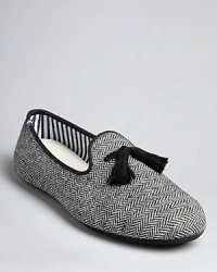 Crafted in wool herringbone for a distinguished, classic look, these loafers express laid-back luxury and are reserved for true aesthetes. Crafted in wool herringbone for a distinguished, classic look, these loafers express laid-back luxury and are reserved for true aesthetes.