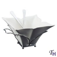 Godinger Fiori Salad Bowl with Rack and Servers Godinger Fiori Salad Bowl with Rack and Servers