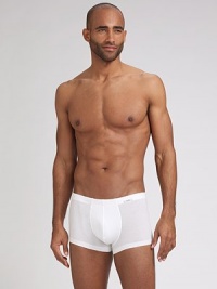 An easy fit and feel in 54-gauge mercerized cotton with a double-layer comfort pouch. A seamless seat creates a smoother silhouette under clothing. Cotton/Lycra; machine wash Imported An easy fit and feel in 54-gauge mercerized cotton with a double-layer comfort pouch. A seamless seat creates a smoother silhouette under clothing. Cotton/Lycra; machine wash Imported