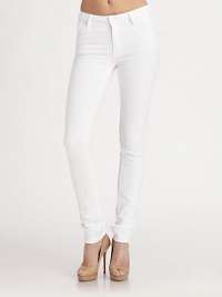 Stay bright in crisp white denim, ultra-fitted in a sleek skinny fit.THE FITSlim fitRise, about 7Inseam, about 31THE DETAILSZip flyFive-pocket style97% cotton/3% elastaneHand washImportedModel shown is 5'11 (180cm) wearing US size 4. Stay bright in crisp white denim, ultra-fitted in a sleek skinny fit.THE FITSlim fitRise, about 7Inseam, about 31THE DETAILSZip flyFive-pocket style97% cotton/3% elastaneHand washImportedModel shown is 5'11 (180cm) wearing US size 4.