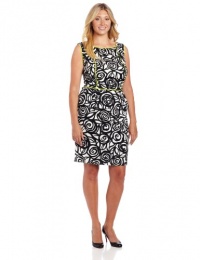 AGB Women's Plus Size Printed Peplum Dress AGB Women's Plus Size Printed Peplum Dress