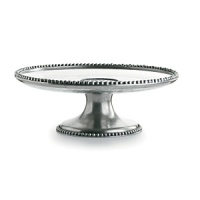 Mouth-blown glass is accented with a delicate pewter beaded rim to create this graceful serveware from Arte Italica. Mouth-blown glass is accented with a delicate pewter beaded rim to create this graceful serveware from Arte Italica.