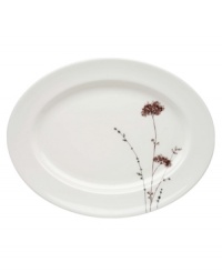 A flourish of thistles and starkly elegant vines add natural charm to this platter. The perfect collection for everyday to formal dining, Flourish dinnerware goes easily from oven to table to dishwasher. A flourish of thistles and starkly elegant vines add natural charm to this platter. The perfect collection for everyday to formal dining, Flourish dinnerware goes easily from oven to table to dishwasher.