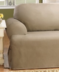 Dense cotton duck instantly transforms any T-cushion furniture with its broad arm construction and an elegant draping at the bottom. Inner pleats minimize tucking, creating a streamlined, renewing finish. Dense cotton duck instantly transforms any T-cushion furniture with its broad arm construction and an elegant draping at the bottom. Inner pleats minimize tucking, creating a streamlined, renewing finish.