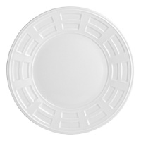 Architectural, white Limoges china with subtle relief patterns. Inspired by the coffered ceilings of Renaissance castles, its geometric motif emphasizes the sense of depth and quality of the material. Architectural, white Limoges china with subtle relief patterns. Inspired by the coffered ceilings of Renaissance castles, its geometric motif emphasizes the sense of depth and quality of the material.