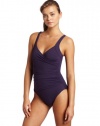 Calvin Klein Women's Shirred Panel One Piece Swimsuit