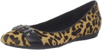 Rockport Women's Faye Studded Ballet Flat,Leopard Pony,9 M US