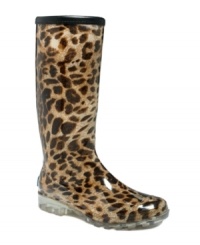 Beat Mother Nature at her own game with the fabulously fierce leopard-print rain boots by Bootsi Tootsi. Beat Mother Nature at her own game with the fabulously fierce leopard-print rain boots by Bootsi Tootsi.
