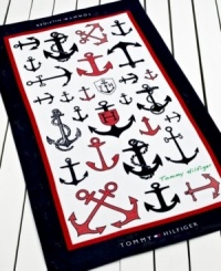 Tommy Hilfiger takes nautical inspiration to a new level in this Anchors beach towel, featuring a variety of anchors in different sizes, colors and patterns. Finish in a classic red, navy and white palette with the Tommy Hilfiger logo at each end. Tommy Hilfiger takes nautical inspiration to a new level in this Anchors beach towel, featuring a variety of anchors in different sizes, colors and patterns. Finish in a classic red, navy and white palette with the Tommy Hilfiger logo at each end.
