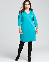 Drench your daytime look in vivid aqua when you wear this Tahari Woman pleated dress. Deftly tailored with shaping seams and an alluring pleated v neckline, this sheath is destined to become a favorite in your professional repertoire. Drench your daytime look in vivid aqua when you wear this Tahari Woman pleated dress. Deftly tailored with shaping seams and an alluring pleated v neckline, this sheath is destined to become a favorite in your professional repertoire.