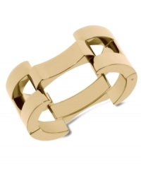 Square up sassy style! This gorgeous square-link bracelet from Michael Kors brings edgy appeal. Crafted in gold tone brass. Approximate diameter: 2-1/4 inches. Square up sassy style! This gorgeous square-link bracelet from Michael Kors brings edgy appeal. Crafted in gold tone brass. Approximate diameter: 2-1/4 inches.
