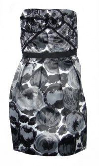 BCBGMAXAZRIA Printed Strapless Dress Black Combo 8 [Apparel] [Apparel]