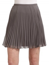 THE LOOKThin banded waistPleated silhouetteSide zip closureTHE FITAbout 18 longTHE MATERIALPolyesterFully linedCARE & ORIGINDry cleanImportedModel shown is 5'10 (177cm) wearing US size 4. THE LOOKThin banded waistPleated silhouetteSide zip closureTHE FITAbout 18 longTHE MATERIALPolyesterFully linedCARE & ORIGINDry cleanImportedModel shown is 5'10 (177cm) wearing US size 4.