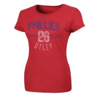 MLB Chase Utley Philadelphia Phillies Women's Short Sleeve Crew Neck Tee MLB Chase Utley Philadelphia Phillies Women's Short Sleeve Crew Neck Tee