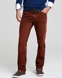 Color denim from BOSS Orange, faded for a timeworn, classic look, diversifies your denim portfolio with a casual cool style you can rock any day of the week. Color denim from BOSS Orange, faded for a timeworn, classic look, diversifies your denim portfolio with a casual cool style you can rock any day of the week.