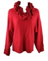 Alfani Womens Dolman Detachable Ruched Scarf Knit Sweater