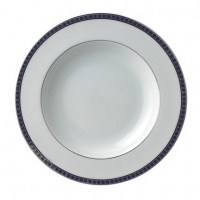 Bernardaud Athena Platinum Navy Rim Soup Bowl Bernardaud Athena Platinum Navy Rim Soup Bowl
