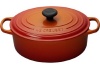 Le Creuset Signature Enameled Cast-Iron 9-1/2-Quart Oval French Oven, Flame