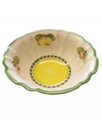Adorned with fresh summer fruits, this porcelain rice bowl transforms your kitchen into a lush French garden. A fluted shape and sunny hues make it a delightful accompaniment to the mix-and-match Villeroy & Boch dinnerware and dishes collection. Adorned with fresh summer fruits, this porcelain rice bowl transforms your kitchen into a lush French garden. A fluted shape and sunny hues make it a delightful accompaniment to the mix-and-match Villeroy & Boch dinnerware and dishes collection.