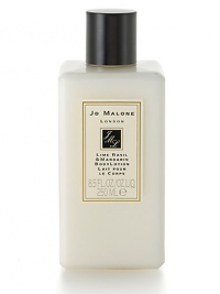 Reminiscent of the scent of limes carried on a Caribbean Sea breeze, this unisex scent combines fresh limes with mandarin, peppery basil and aromatic white thyme. Lime Basil & Mandarin Body Lotion keeps skin silky smooth and deliciously scented. Reminiscent of the scent of limes carried on a Caribbean Sea breeze, this unisex scent combines fresh limes with mandarin, peppery basil and aromatic white thyme. Lime Basil & Mandarin Body Lotion keeps skin silky smooth and deliciously scented.