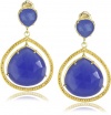 Coralia Leets Jewelry Design Riviera Collection 12 and 26mm Single Frame Earrings Deep Blue Chalcedony