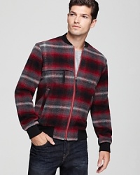 Shades of Grey By Micah Cohen Plaid Bomber Jacket Shades of Grey By Micah Cohen Plaid Bomber Jacket