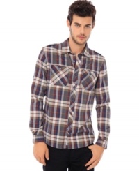 Complete your rad look with this plaid flannel shirt by Buffalo David Bitton. Complete your rad look with this plaid flannel shirt by Buffalo David Bitton.