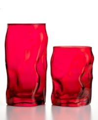 Glassware that gets noticed. Bormioli Rocco teams a funky organic shape and cherry-red hue in easy-care highball glasses made for modern tables. Glassware that gets noticed. Bormioli Rocco teams a funky organic shape and cherry-red hue in easy-care highball glasses made for modern tables.