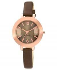 A modern take on the casual leather watch from Nine West. A modern take on the casual leather watch from Nine West.