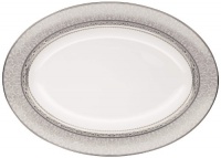 Noritake Odessa Oval Platter, 14-Inch, Platinum