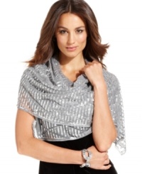 Let your evening style shine through with this exquisite wrap from Style&co., featuring rows of shimmery sequin that add effortless glamour to your special occasion. Let your evening style shine through with this exquisite wrap from Style&co., featuring rows of shimmery sequin that add effortless glamour to your special occasion.