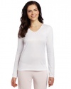 Cuddl Duds Women's Soft Wear Lace Long Sleeve V-Neck