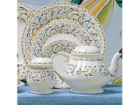 Toscana is a festive pattern with cheerful colorwashes on a beautiful French faience body. Toscana is a festive pattern with cheerful colorwashes on a beautiful French faience body.