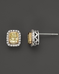 White and Natural Yellow Diamond Earrings in 14K White Gold, 1.20 ct. t.w. White and Natural Yellow Diamond Earrings in 14K White Gold, 1.20 ct. t.w.
